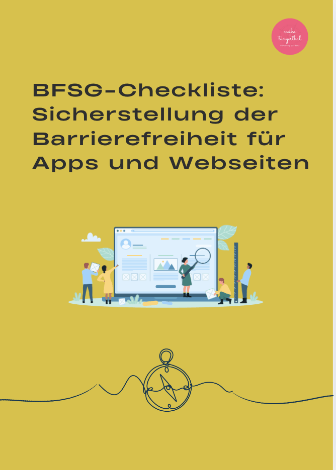 Cover der BFSG Checkliste , die man weiter unten downloaden kann