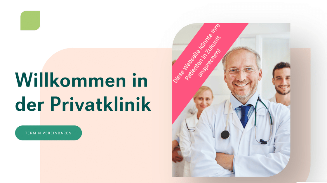 Privatarzt auf einer Startseite einer Privatklinik, als Beispiel für eine Klinik Webseite, erstellt von Digitale Marketing Academy by anikatuengerthal.com