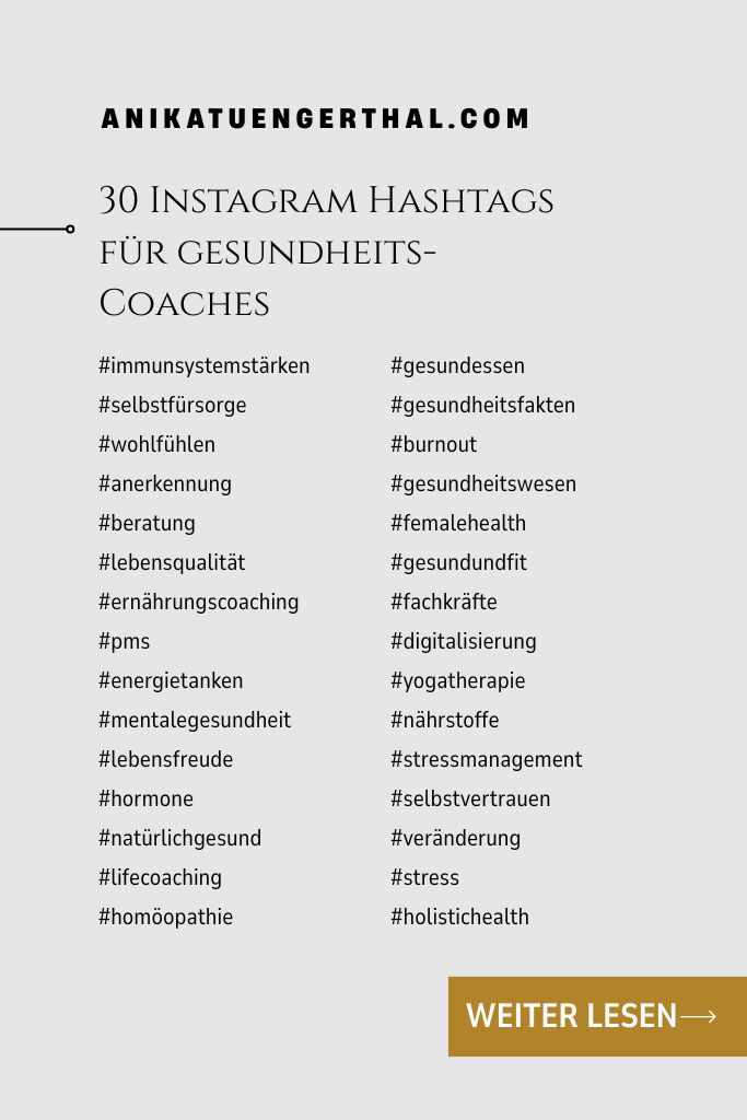 1_Gesundheits Coaches Hashtags für Instagram lovely web vibration by Anika Tüngerthal anikatuengerthal.com