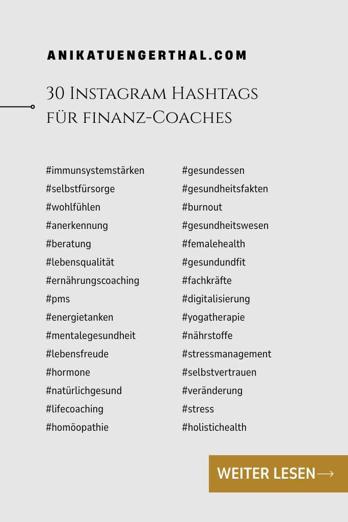 Finanz Coaches Hashtags für Instagram lovely web vibration by Anika Tüngerthal anikatuengerthal.com