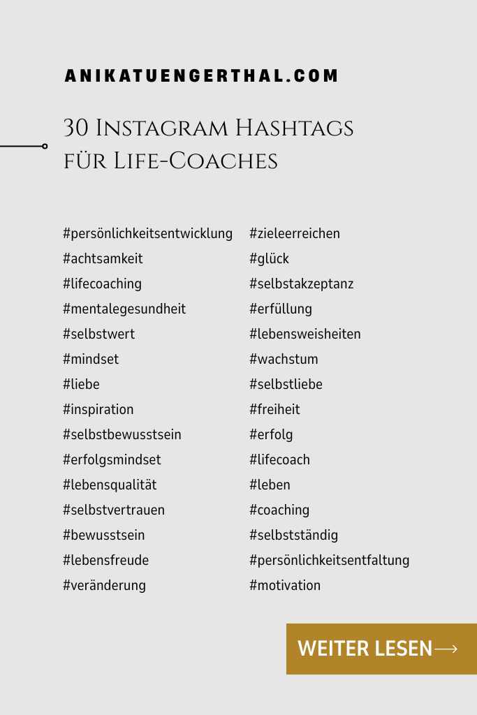 Life Coaches Hashtags für Instagram lovely web vibration by Anika Tüngerthal anikatuengerthal.com